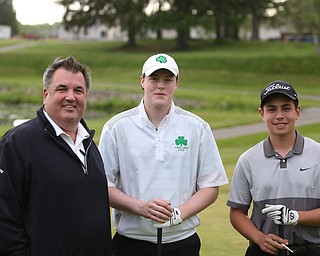 (from left) Todd Franko, Andrew Murphy and Brandon Cioffi during a playoff for first in the 2017 Vindicator Greatest Golfer Junior Qualifier, Saturday, May 20, 2017 at Pine Lakes Golf Course in Hubbard...(Nikos Frazier | The Vindicator)..