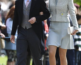Britain's Gabriella Windsor, right, attends the wedding ceremony of Pippa Middleton to James Matthews, at St Mark's Church in Englefield, England Saturday, May 20, 2017. Middleton, the sister of Kate, Duchess of Cambridge married hedge fund manager James Matthews in a ceremony Saturday where her niece and nephew Prince George and Princess Charlotte was in the wedding party, along with sister Kate and princes Harry and William. (Justin Tallis/Pool Photo via AP)