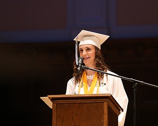 Salutatorian Jessica Wylie speaks during the Hubbard High School Commencement at Stambaugh Auditorium, Wednesday, May 24, 2017 in Youngstown.  ..(Nikos Frazier | The Vindicator)