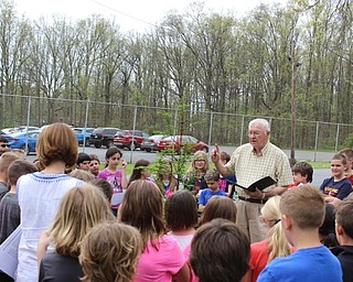 Neighbors | Abby Slanker.In celebration of Earth Day, fourth-grade students at C.H. Campbell Elementary School  participated in a tree planting ceremony with Canfield Mayor Bernie Kosar, Sr. making a dedication proclamation to the students and the school on April 28.