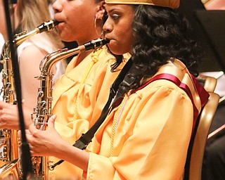        ROBERT K. YOSAY  | THE VINDICATOR..Liberty High School Graduation at Stambaugh Auditorium as the school graduated 78 students. Thursday evening.   .Seniors in the band.. play  the last song