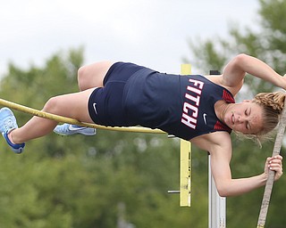 Austintown's Madison Skelly(144) competes in the girls pole vault final during the Division 1 Region 1 Track & Field Championships, Friday, May 26, 2017 at Austintown High School in Austintown...(Nikos Frazier | The Vindicator)..