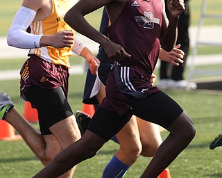 Boardman's Chris Butler(709) competes in the boys 1600 meter run final during the Division 1 Region 1 Track & Field Championships, Friday, May 26, 2017 at Austintown High School in Austintown. The run was later reran...(Nikos Frazier | The Vindicator)..