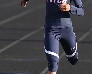 Austintown's Alena Williams(101) competes in the girls 400 meter dash final during the Division 1 Region 1 Track & Field Championships, Friday, May 26, 2017 at Austintown High School in Austintown...(Nikos Frazier | The Vindicator)..