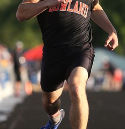 Howland's George Beatty-Marsh(741) competes in the boys 400 meter dash final during the Division 1 Region 1 Track & Field Championships, Friday, May 26, 2017 at Austintown High School in Austintown...(Nikos Frazier | The Vindicator)..