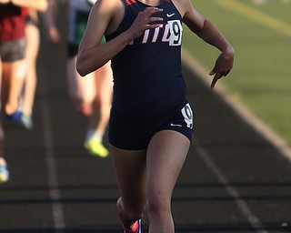 Austintown's Lauren Dolak(120) competes in the girls 800 meter run final during the Division 1 Region 1 Track & Field Championships, Friday, May 26, 2017 at Austintown High School in Austintown. Dolak finished first...(Nikos Frazier | The Vindicator)..