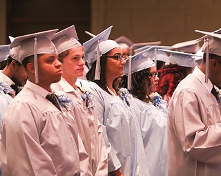        ROBERT K. YOSAY  | THE VINDICATOR..Pride emanated from the Stambaugh Auditorium Friday morning as 189 East High students celebrated their last hurrah of high school.- Jim Tressel main speaker.Ò..class of 2017