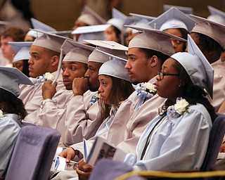        ROBERT K. YOSAY  | THE VINDICATOR..Pride emanated from the Stambaugh Auditorium Friday morning as 189 East High students celebrated their last hurrah of high school.- Jim Tressel main speaker.Ò.