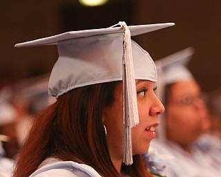        ROBERT K. YOSAY  | THE VINDICATOR..Pride emanated from the Stambaugh Auditorium Friday morning as 189 East High students celebrated their last hurrah of high school.- Jim Tressel main speaker.Ò.