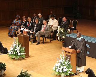        ROBERT K. YOSAY  | THE VINDICATOR..Pride emanated from the Stambaugh Auditorium Friday morning as 189 East High students celebrated their last hurrah of high school.- Jim Tressel main speaker.Ò.