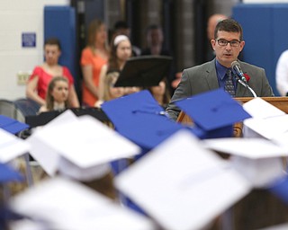Principal Kevin Snyder speaks during the Poland Seminary High School Graduation, Saturday, May 27, 2017 in Poland...(Nikos Frazier | The Vindicator)
