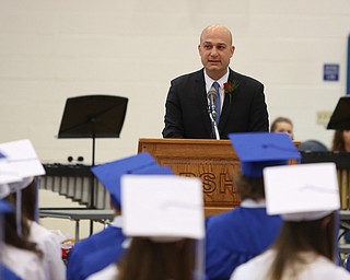 Commencement speaker Judge Anthony D'Apolito speaks during the Poland Seminary High School Graduation, Saturday, May 27, 2017 in Poland...(Nikos Frazier | The Vindicator)