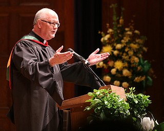 Rev. Richard Murphy speaks during the Ursuline High School Graduation at Stambaugh Auditorium, Sunday, May 28, 2017 in Youngstown...(Nikos Frazier | The Vindicator)