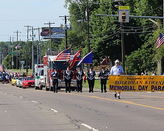 Members of the Boardman Fire Department carried axes and and flags during the Memorial Day Parade in Boardman on Monday morning.   Dustin Livesay  |  The Vindicator  5/29/17  Boardman.
