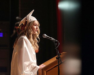 Natalie Chambers speaks during the Howland High School Graduation at Packard Music Hall, Wednesday, May 31, 2017 in Warren...(Nikos Frazier | The Vindicator)