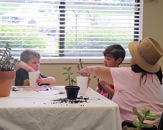 Neighbors | Alexis Bartolomucci.Children from Boardman United Methodist Preschool worked with a Beeghly Oaks resident to plant their tree for Arbor Day on April 28.