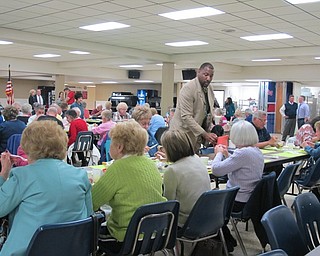 Neighbors | Alexis Bartolomucci.Guests at the Spring Senior Citizens Dinner on May 11 at Austintown Fitch High School were served by Austintown staff members.