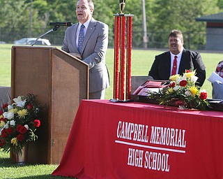        ROBERT K. YOSAY  | THE VINDICATOR...over 60 Graduates of Campbell High School received their diplomas at the John Knapic Stadium. ..Capt. William J Toti  Commencement speaker