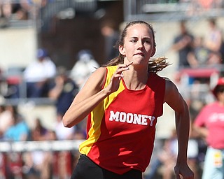 Autumn Desantis(318) of Cardinal Mooney competes in the DII girls high jump final during the 2017 OHSAA Boys and Girls State Track and Field Tournaments, Friday, June 2, 2017 at the Jesse Owens Memorial Stadium in Columbus...(Nikos Frazier | The Vindicator)