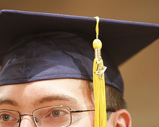             ROBERT  K. YOSAY | THE VINDICATOR..Austintown Fitch High School graduated over 300 students in the Fitch Gym Saturday morning as the graduation season is coming to a close.One of the Valedictorians as Christopher Gerberry  sports th '17