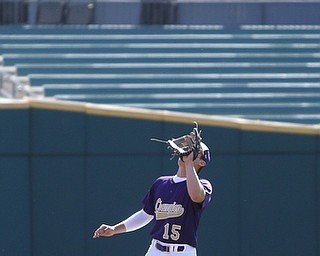 Champion Golden Flashes shortstop Lucas Nasonti (15) waits for a high ball to sail into his mitt in the first inning as Champion takes on Berlin Hiland in the DIII baseball championship, Saturday, June 3, 2017 at Huntington Park in Columbus. Champion won 1-0...(Nikos Frazier | The Vindicator)
