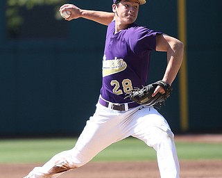 Champion Golden Flashes pitcher Andrew Russel (28) pitches in the third inning as Champion takes on Berlin Hiland in the DIII baseball championship, Saturday, June 3, 2017 at Huntington Park in Columbus. Champion won 1-0...(Nikos Frazier | The Vindicator)