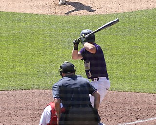 Hiland Hawks pitcher Mitch Massaro(18) pitches in the third inning as Champion takes on Berlin Hiland in the DIII baseball championship, Saturday, June 3, 2017 at Huntington Park in Columbus. Champion won 1-0...(Nikos Frazier | The Vindicator)