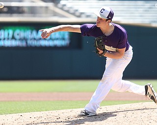 Champion Golden Flashes pitcher Andrew Russel (28) pitches in the sixth inning as Champion takes on Berlin Hiland in the DIII baseball championship, Saturday, June 3, 2017 at Huntington Park in Columbus. Champion won 1-0...(Nikos Frazier | The Vindicator)
