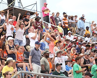 Parents cheer on athletes during the 2017 OHSAA Boys and Girls State Track and Field Tournaments, Saturday, June 3, 2017 at the Jesse Owens Memorial Stadium in Columbus...(Nikos Frazier | The Vindicator)