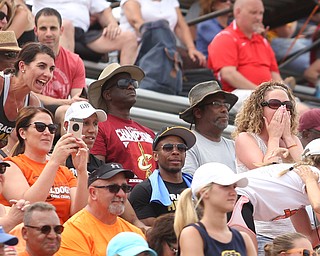 Parents cheer on athletes during the 2017 OHSAA Boys and Girls State Track and Field Tournaments, Saturday, June 3, 2017 at the Jesse Owens Memorial Stadium in Columbus...(Nikos Frazier | The Vindicator)