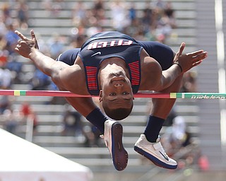 Jakari Lumsden(168) of Austintown Fitch competes in the DI boys high jump final during the 2017 OHSAA Boys and Girls State Track and Field Tournaments, Saturday, June 3, 2017 at the Jesse Owens Memorial Stadium in Columbus...(Nikos Frazier | The Vindicator)
