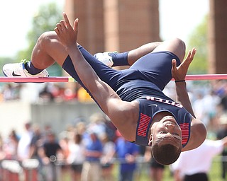 Jakari Lumsden(168) of Austintown Fitch competes in the DI boys high jump final during the 2017 OHSAA Boys and Girls State Track and Field Tournaments, Saturday, June 3, 2017 at the Jesse Owens Memorial Stadium in Columbus...(Nikos Frazier | The Vindicator)