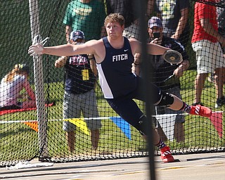 Brent Fairbanks(187) of Austintown Fitch competes in the DI boys discus final during the 2017 OHSAA Boys and Girls State Track and Field Tournaments, Saturday, June 3, 2017 at the Jesse Owens Memorial Stadium in Columbus...(Nikos Frazier | The Vindicator)