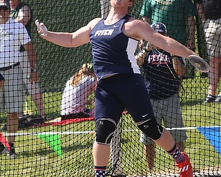 Brent Fairbanks(187) of Austintown Fitch competes in the DI boys discus final during the 2017 OHSAA Boys and Girls State Track and Field Tournaments, Saturday, June 3, 2017 at the Jesse Owens Memorial Stadium in Columbus...(Nikos Frazier | The Vindicator)