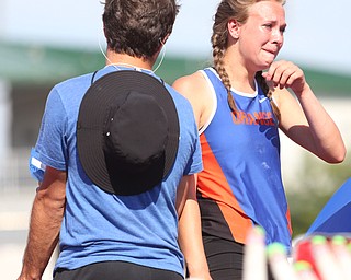 Anna Watson(419) of Orange gets emotional after loosing the DI girls pole vault final during the 2017 OHSAA Boys and Girls State Track and Field Tournaments, Saturday, June 3, 2017 at the Jesse Owens Memorial Stadium in Columbus...(Nikos Frazier | The Vindicator)