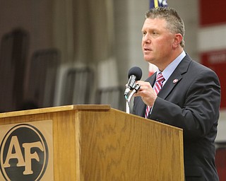             ROBERT  K. YOSAY | THE VINDICATOR..Austintown Fitch High School graduated over 300 students in the Fitch Gym Saturday morning as the graduation season is coming to a close..Christopher Berni Principal talks about the digital generation....