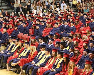             ROBERT  K. YOSAY | THE VINDICATOR..Austintown Fitch High School graduated over 300 students in the Fitch Gym Saturday morning as the graduation season is coming to a close..a full house as graduates take center stage
