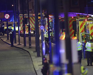 Emergency personnel on London Bridge after an incident in central London, Saturday, June 3, 2017.  British police said they were dealing with "incidents" on London Bridge and nearby Borough Market in the heart of the British capital Saturday, as witnesses reported a vehicle veering off the road and hitting several pedestrians. (Dominic Lipinski/PA via AP)