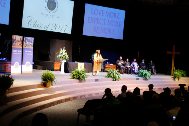             ROBERT  K. YOSAY | THE VINDICATOR..Valley Christian graduated over 50 students  at Highway Tabernacle Church in Austintown Sunday afternoon...Marissa Dave Valedictorian