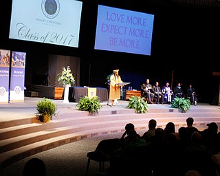             ROBERT  K. YOSAY | THE VINDICATOR..Valley Christian graduated over 50 students  at Highway Tabernacle Church in Austintown Sunday afternoon...Marissa Dave Valedictorian