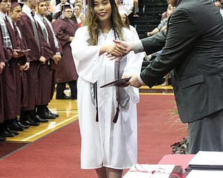 William D. Lewis the Vindicator  Boardman grad Linh Tu Tran gets her diploma from Boardman BOE pres John Landers during commencement June 4, 2017 at BHS.