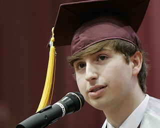 William D. Lewis the Vindicator  Boardman grad and Student Council Preident Cade Santha speaks during commencement June 4, 2017 at BHS.