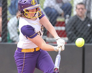 William D Lewis The Vindicator Champion's Molly Williams(31) of the Trumbull team slams a triple in 1rst inning during 1rst game of 14th annual Bill Sferra Softball Classic at YSU 6-6-17.