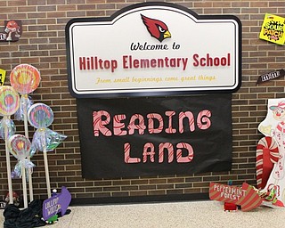 Neighbors | Abby Slanker.Hilltop Elementary School was transformed into a sugar lovers paradise to celebrate Right to Read Week, with the theme “Reading is Sweet,“ which included a giant Candyland game created in the gym for the students to play.