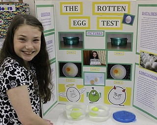 Neighbors | Abby Slanker.A Hilltop Elementary School fourth-grade student conducted a rotten egg test for the school’s annual Science Fair on May 26.