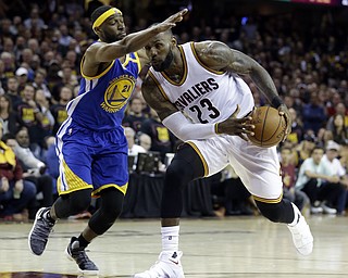 LeBron James of the Cleveland Cavaliers looks to score in Game 3 of the NBA Finals. Golden State won 118-113. (Photo Credit: Associated Press)