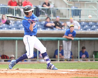 Mahoning County batter Jeep Di Cioccio(23)(Western Reserve) swings during the 1st inning in the 2017 High School Valley All Star Classic, Friday, June 9, 2017 at Eastwood Field. Trumbull County won 8-6...(Nikos Frazier | The Vindicator)..
