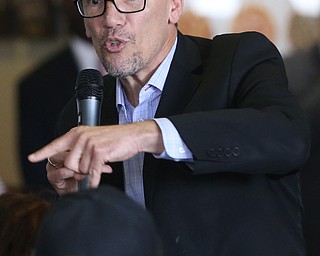 Democratic National Committee (DNC) chairman Tom Perez speaks at Wedgewood Pizza, Friday, June 9, 2017 in Boardman. Perez visited Ohio two days after President Donald Trump spoke in Cincinnati, which Perez stopped in on Thursday...(Nikos Frazier | The Vindicator)