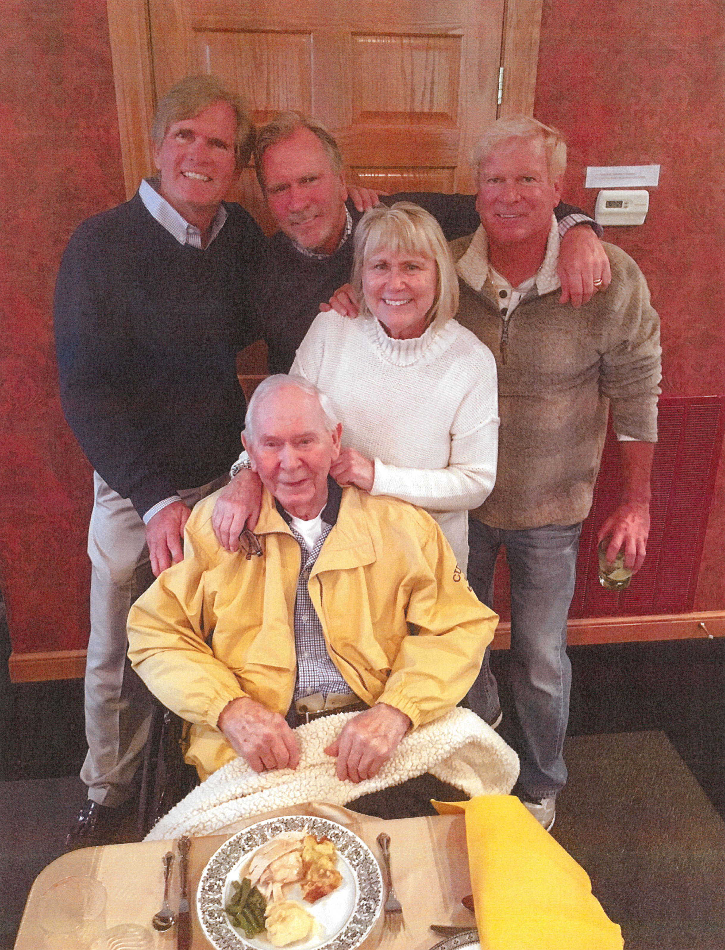 Doug Kasmer of Ocala, Florida, Dave Kasmer of Atlanta, seated father Robert E. Kasmer Sr. , 94, of Youngstown, Grethen VanCure of Independence and Robert E. Kasmer Jr. of Youngstown.