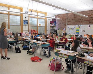Neighbors | Alexis Bartolomucci.Dobbins Elementary students listened to a local businesswoman during the Junior Achievement program on May 11.